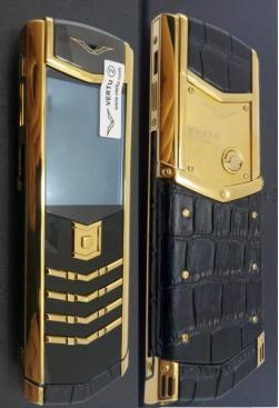 Верту Vertu Signature S Design Black Crocodile + Gold реплика