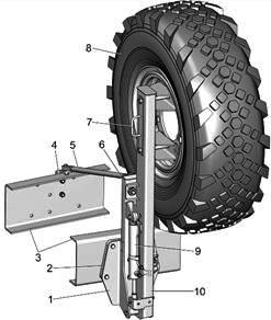 Держатель запасного колеса 43114, 43118, 65222 (ДЗК 43114, 43118, 65222) за кабиной Держатель запасного колеса 43114, 43118, 65222 (ДЗК 43114, 43118, 65222) за кабиной