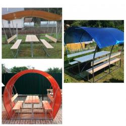 Беседки с лавочками и столиком