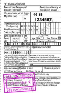 Миграционная карта в течении суток.
