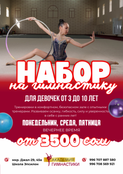 Набор на гимнастику для девочек от 3 до 10 лет. "Академия гимнастики", школа "Эпсилон"