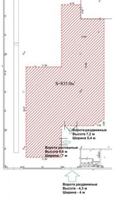 Производственно-складское помещение, 833 м?