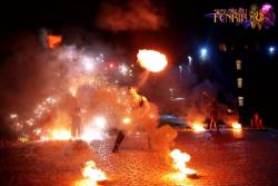 огненное пиротехническое фаер-шоу на свадьбу праздник