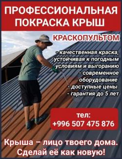 Профессиональная покраска крыш краскопультом в Бишкеке и области