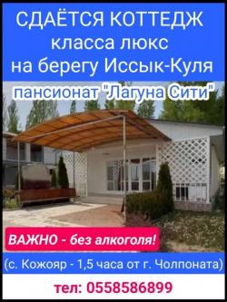 Сдаётся коттедж класса люкс на берегу Иссык-Куля (с. Кожояр - полтора часа от г. Чолпоната) — ВАЖНО без алкоголя!