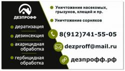 Уничтожение насекомых, клещей, грызунов Уничтожение насекомых, клещей, грызунов
