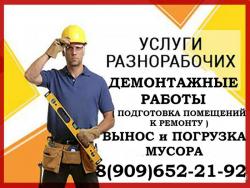 Внутренний Демонтаж помещений. Разнорабочие. Уборка мусора