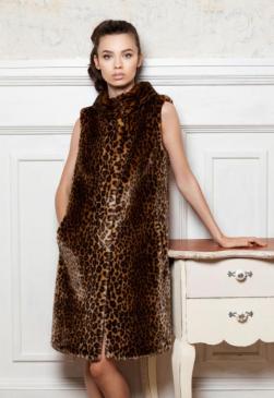 Жилет эко мех Tissavel - леопард FURAMUR