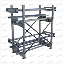 Двухрядный двухуровневый двухъярусный сейсмоустойчивый аккумуляторный стеллаж от производителя